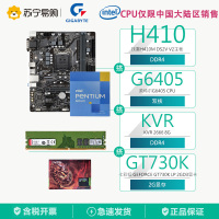 技嘉H410M DS2V V3主板+英特尔G6405 CPU+金士顿KVR 2666 8G +七彩虹 GeForce GT730K LP 2GD3显卡 套装
