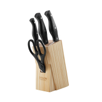 德世朗(DESLON) 科乐刀具五件套 刀具套装菜刀套装实木刀座 FS-TZ008-5A