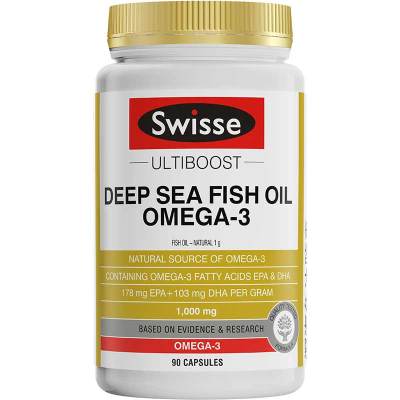 Swisse斯维诗 深海无腥鱼油胶囊1000mg 90粒 含欧米伽3 中老年成人鱼油 澳洲进口