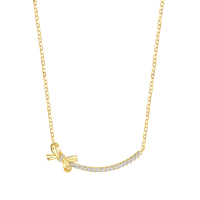 BF璀尚珠宝 S925银微笑蝴蝶结项链 BFD0116