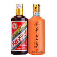 茅台 不老酒搏系列53度酱香型配置白酒(黄)500ml+茅台53度王子酒 酱色 500ml 酱香型白酒 组合