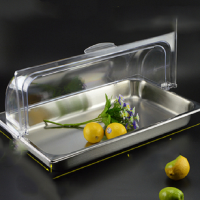 禧天龙304不锈钢带盖大号商用托盘 53.5*33*6.5