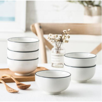 妙洁 陶瓷碗具 白色 碗*6