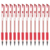 晨光(M&G)文具Q7/0.5mm红色中性笔 子弹头签字笔 拔盖碳素笔 办公水笔 12支/盒