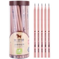 得力S907-2B原木色铅笔 50支/筒