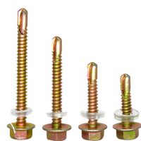 彩锌外六角自攻自钻螺丝钉 钻尾燕尾螺丝 木螺钉彩锌瓦钉 M5.5*55mm (100支装)