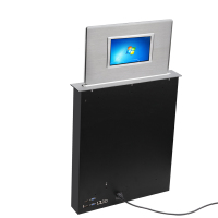 君南无纸化会议系统一整套18个位(含升降屏/中央系统服务器/电子桌牌/交换机/流媒体/扩声系统/线材等)会议室升降显示屏