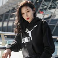 Puma彪马卫衣女2021秋季新款连帽休闲长袖运动服黑色套头衫531383