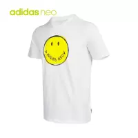 Adidas Neo阿迪休闲2021男子smiley笑脸系列圆领短T恤GP5772