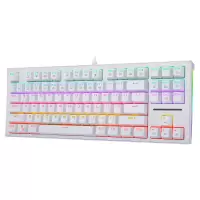 微星(MSI)GK50Z 机械键盘青轴 RGB光效 有线 游戏电竞办公键盘 87键 吃鸡键盘 白色