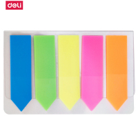 得力(deli) 9064便签指示标签荧光便笺分类贴纸便利贴抽取索引书贴透明百事贴 5本装