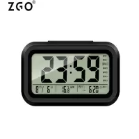 正港ZGO 闹钟学生静音智能电子时钟夜光自动感光聪明灯三组闹铃小闹钟儿童闹钟男女款006 黑色(升级版)