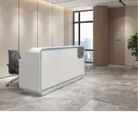 高档烤漆前台办公空间定制吧台收银台简约现代烤漆柜台公司接待台 1180*750*1050