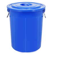 东风 YJ-E131 大号塑料桶 (WB) 圆形收纳桶大容量水桶环卫物业垃圾桶带盖100升蓝色 单位:个