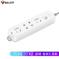 公牛（BULL）新国标插座/插线板/插排/排插/接线板/拖线板 4位总控全长1.8米 GN-B3220