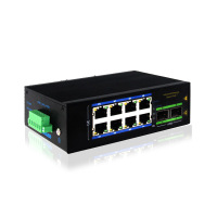 环网POE供电交换机配套两个光口,光口单芯20公里;八个网络电口,电口支持POE供电;支持环型网络。