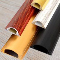 明线铝合金半圆走地线槽贴地面弧形防踩家用不锈钢金色美化