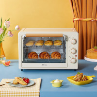 小熊 Bear 电烤箱简单3旋钮 35L大容量多功能全自动烘焙烤箱蛋糕披萨DKX-A35U1