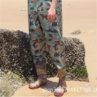 (HD)野成裕星半身无口袋连体钓鱼下水裤捕捞抓鱼背带皮叉背带不加口袋 陆军迷彩