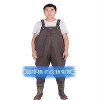 (HD)野成裕星半身无口袋连体钓鱼下水裤捕捞抓鱼背带皮叉背带加毛不加口袋 咖啡菱形