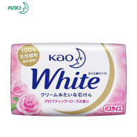 日本花王 香皂white天然植物沐浴玫瑰护肤香皂 洁面皂沐浴皂肥皂130g*3