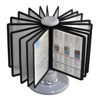 立式旋转翻页展示架[20页]灰白