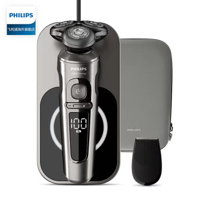 飞利浦(PHILIPS)电动剃须刀三刀头刮胡刀男士胡须刀全身水洗舒适系列 SP9860/13整机进口QI无线充电