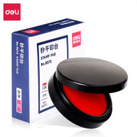 得力(deli)印台 圆形塑壳秒干印台印泥 φ95mm办公用品 红色9870印台(5个起订)