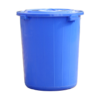 龙水圆形蓝色塑料垃圾桶物业大号中号带盖加厚小区楼层楼道垃圾桶/个(BY)