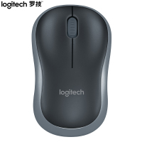 罗技(Logitech)M185鼠标 无线鼠标 办公鼠标 对称鼠标 黑色灰边 带无线2.4G接收器