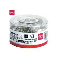 得力(deli) 镀镍图钉 照片钉 软木板按钉 300枚/筒