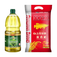 金龙鱼 添加10%特级初榨橄榄油食用调和油1.8L+金龙鱼原香稻2.5KG 礼盒装