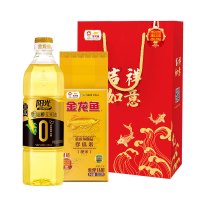 金龙鱼零反式脂肪甾醇玉米油888ml+金龙鱼御品珍珠米500g 礼盒装