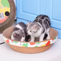 疯狂的主人 大号猫抓板51cm猫窝一体猫咪玩具磨抓板瓦楞纸猫爪板不掉屑圆形猫抓盆