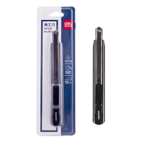 得力(deli)黑刀片美工刀 安全自锁功能裁纸刀 2036S 10把装