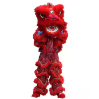 双人3号南狮舞狮服黄色红色