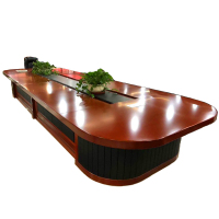西颂 实木木皮会议桌大型会议桌 会议桌H-828 6000×2000×760