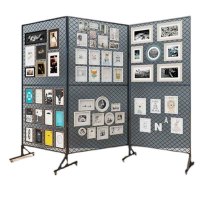 花城 作品展示架画室展览架户外移动式网架展示架 四个一组 黑色