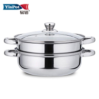 易铂 多尼亚汤蒸锅 不锈钢双层蒸锅上蒸下煮