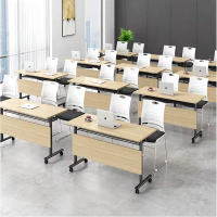 铭育多功能折叠培训桌折叠会议桌椅组合长条桌可移动课桌一桌两椅