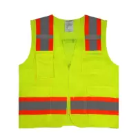 美安明 建筑工程反光背心马甲 施工夜荧光环卫工人安全衣服(10件/件)