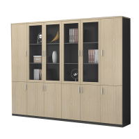 隆博盛景 板式玻璃书柜储物资料柜六门2400*400*2000mm