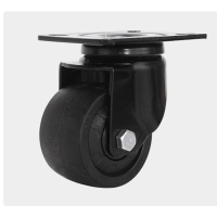 低重心黑色尼龙牛仔轮3寸刹车轮.