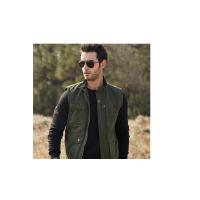 JEEP马甲2XL男户外休闲无袖棉背心男士坎肩外套上衣男JPL3576军绿