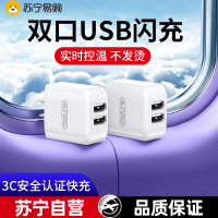 YUTOOL 快充版2A双孔充电头 白色1个 实时控温 安全快充 双系统兼容 八重防护 迷你小巧 阻燃耐高温 内置稳压器