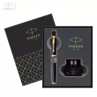 派克(PARKER)新款IM系列钢笔纯黑丽雅墨水笔 IM黑丽雅金夹钢笔+迷你黑色墨水