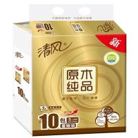 清风金装原木BRA5SJ纯品抽纸3层*130抽*10包装面巾纸纸巾无香型白色