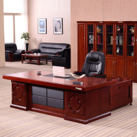 隆博盛景 油漆实木贴皮桌经理桌2米含侧柜2000*1000*760mm