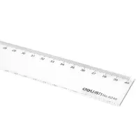 得力(deli)不锈钢尺/塑料直尺子 测量绘图刻度尺子 办公用品 6240 塑料40cm 1把装