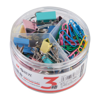 晨光 M&G 3格办公组合套装 ABS92893 单筒装 (含19mm长尾夹24个/25mm长尾夹12个/回形针200